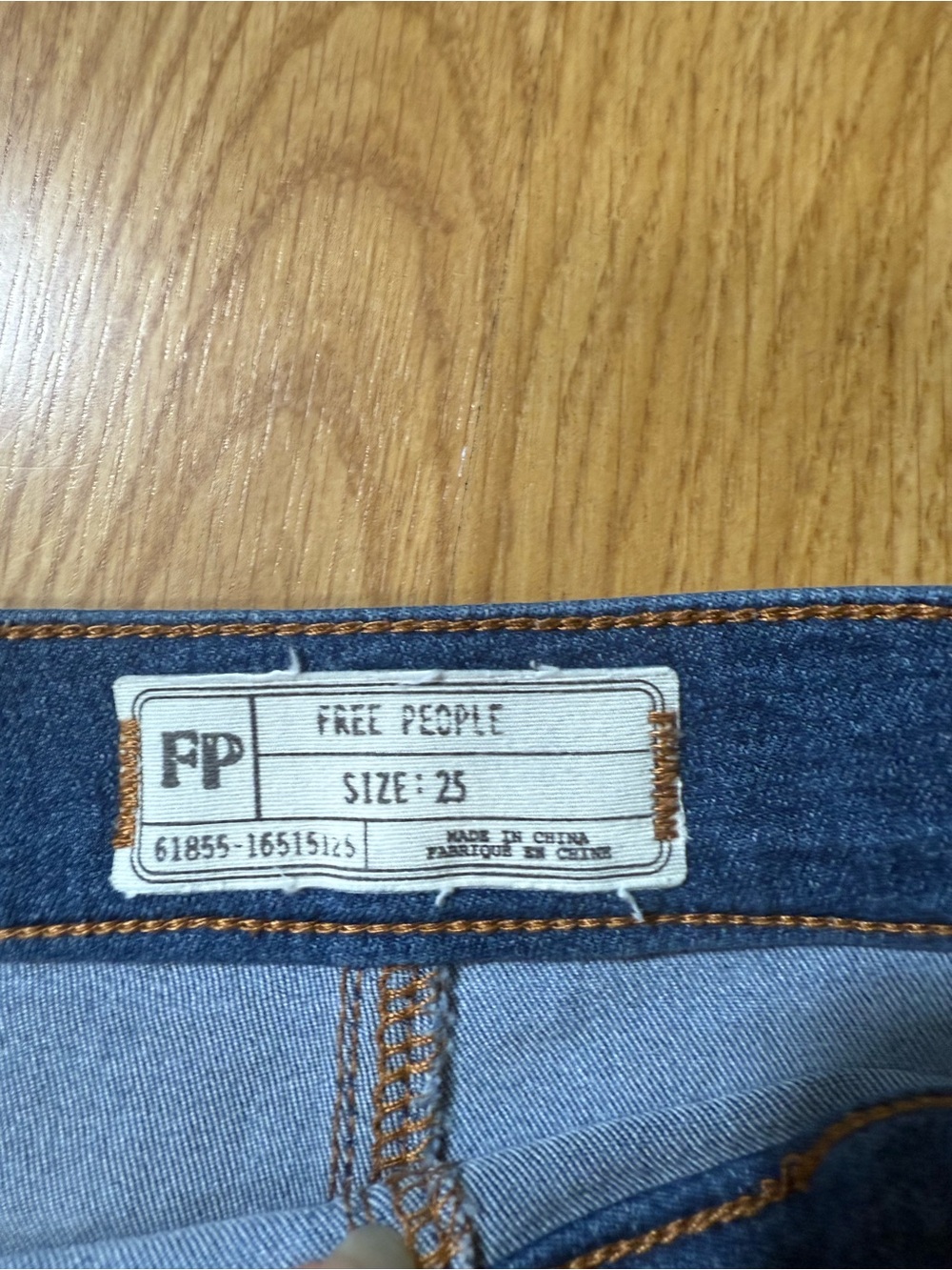 Free People Patchwork High-Rise Denim Shorts - Blue - Size 25 - Picture 3 of 12
